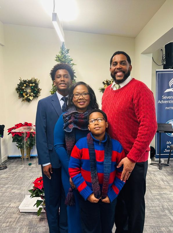 A church family at Christmas