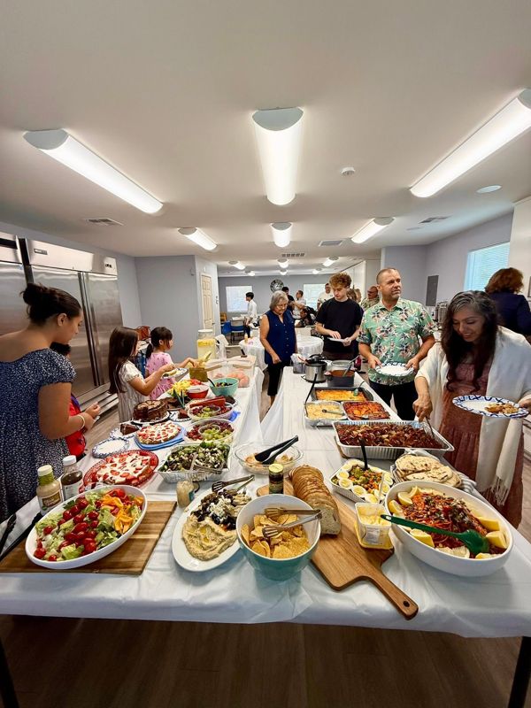 Sabbath potluck spread