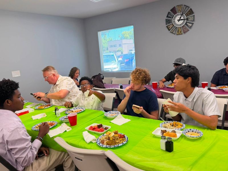 Youth at lunch